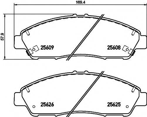 HELLA PAGID 8DB355020211 Комплект гальмівних колодок, дискове гальмо