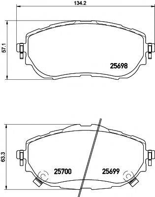 HELLA PAGID 8DB355020281 Комплект гальмівних колодок, дискове гальмо