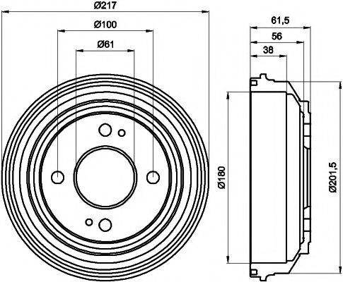 HELLA PAGID 8DT355302051 Гальмівний барабан