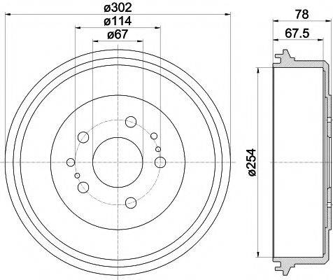 HELLA PAGID 8DT355302201 Гальмівний барабан