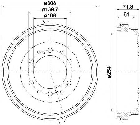 HELLA PAGID 8DT355302421 Гальмівний барабан