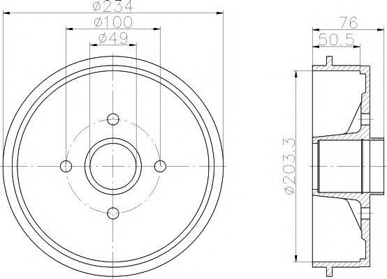 HELLA PAGID 8DT355302221 Гальмівний барабан