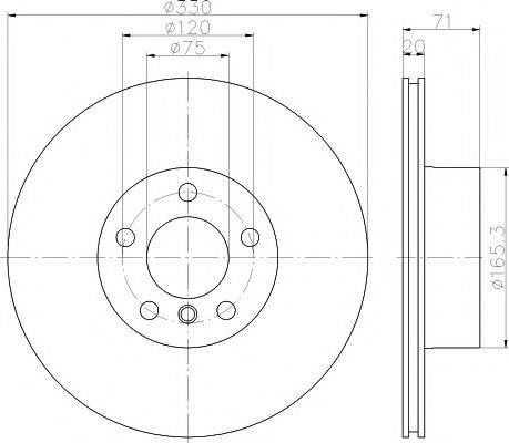 HELLA PAGID 8DD355119541 гальмівний диск