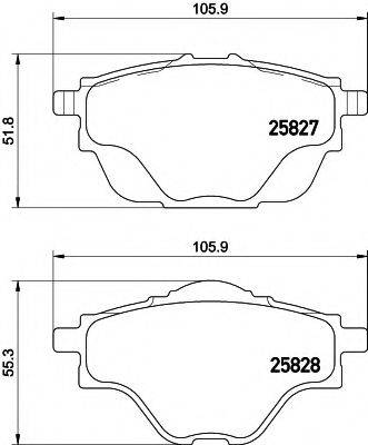 HELLA PAGID 8DB355021001 Комплект гальмівних колодок, дискове гальмо