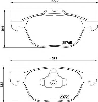 HELLA PAGID 8DB355020411 Комплект гальмівних колодок, дискове гальмо