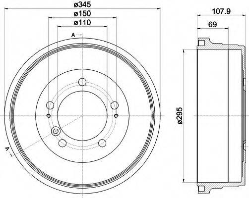 HELLA PAGID 8DT355302551 Гальмівний барабан