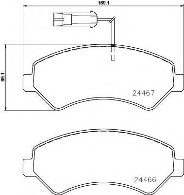 HELLA PAGID 8DB355023011 Комплект гальмівних колодок, дискове гальмо