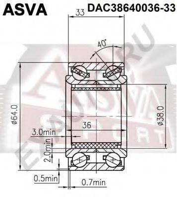 ASVA DAC3864003633 Підшипник маточини колеса