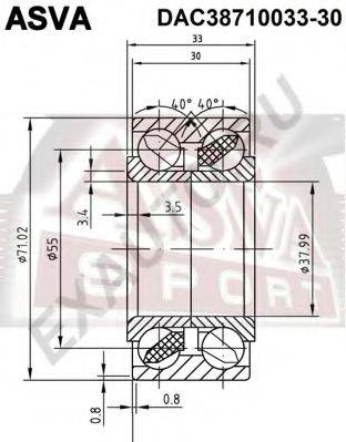 ASVA DAC3871003330 Підшипник маточини колеса