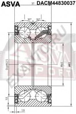 ASVA DACM44830037 Підшипник маточини колеса