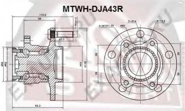 ASVA MTWHDJA43R Маточина колеса