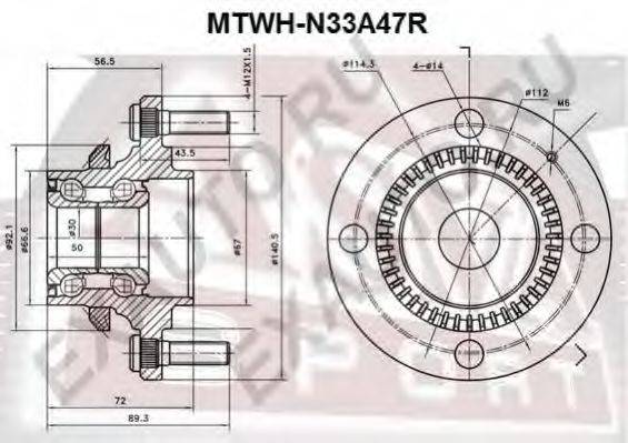 ASVA MTWHN33A47R Маточина колеса