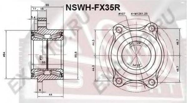 ASVA NSWHFX35R Маточина колеса