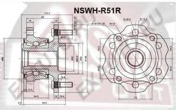 ASVA NSWHR51R Маточина колеса