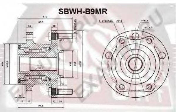 ASVA SBWHB9MR Маточина колеса