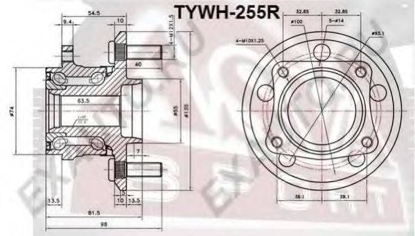 ASVA TYWH255R Маточина колеса