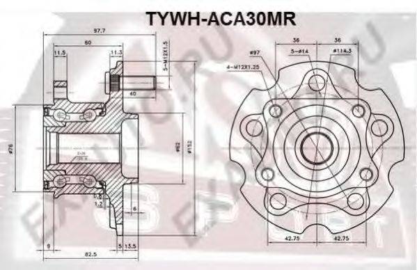 ASVA TYWHACA30MR Маточина колеса