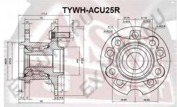 ASVA TYWHACU25R Маточина колеса