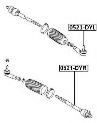 ASVA 0521DYL Наконечник поперечної кермової тяги