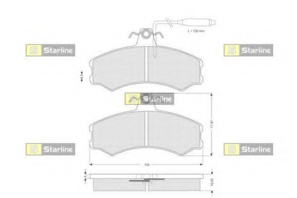 STARLINE BDS108 Комплект гальмівних колодок, дискове гальмо