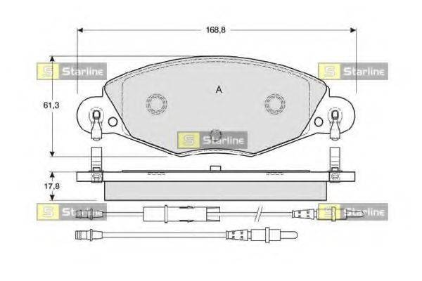 STARLINE BDS346 Комплект гальмівних колодок, дискове гальмо