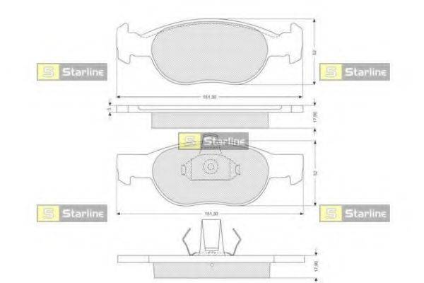 STARLINE BDS208 Комплект гальмівних колодок, дискове гальмо