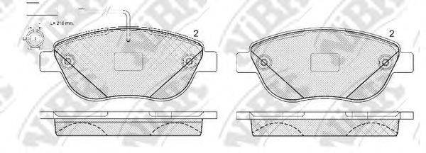 NIBK PN0187W Комплект гальмівних колодок, дискове гальмо