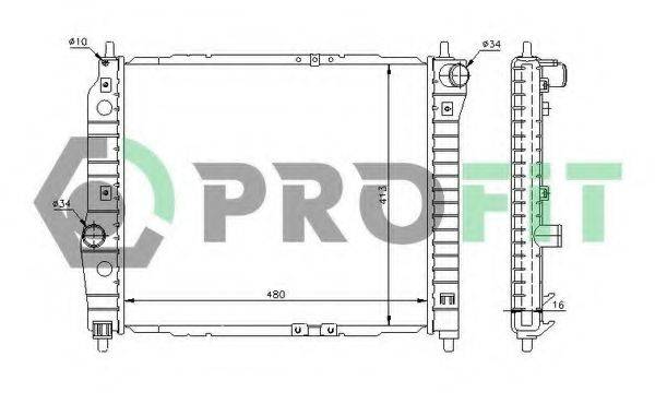 PROFIT PR1703A2 Радіатор, охолодження двигуна
