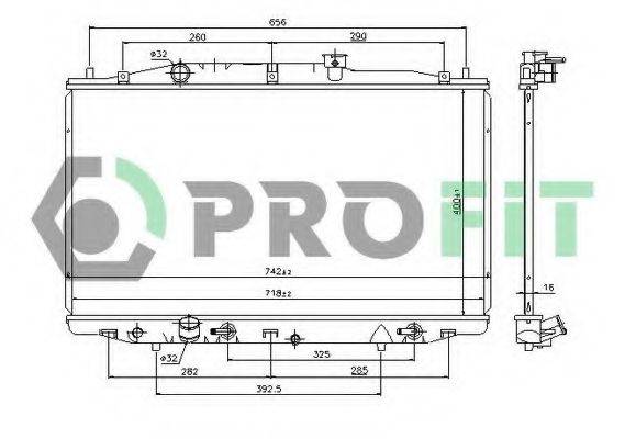 PROFIT PR2922A2 Радіатор, охолодження двигуна