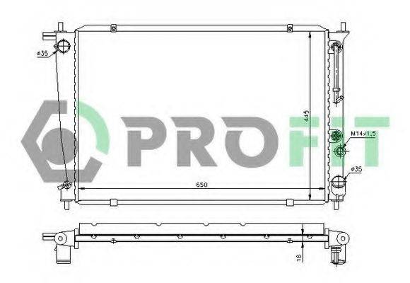PROFIT PR3212A1 Радіатор, охолодження двигуна