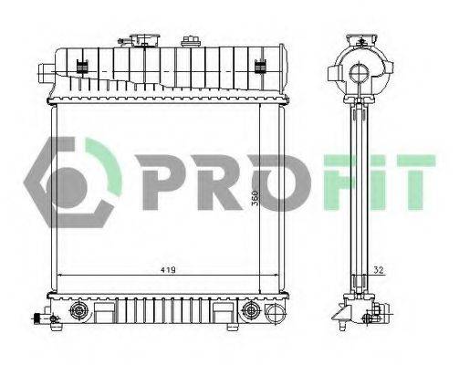 PROFIT PR3528A1 Радіатор, охолодження двигуна