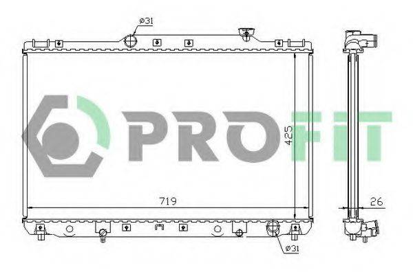 PROFIT PR8153A2 Радіатор, охолодження двигуна