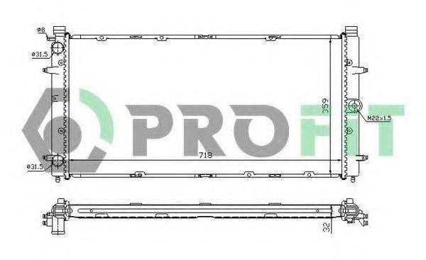 PROFIT PR9558A1 Радіатор, охолодження двигуна