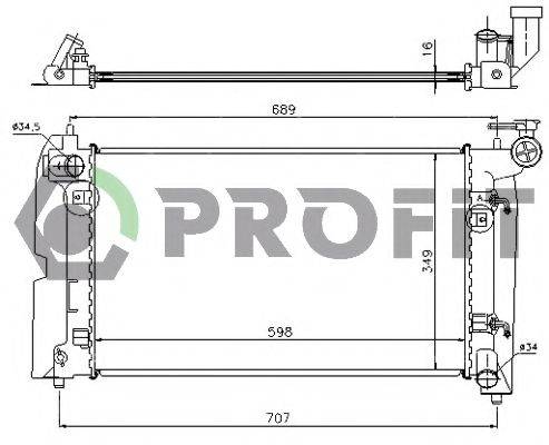 PROFIT PR1835A3 Радіатор, охолодження двигуна