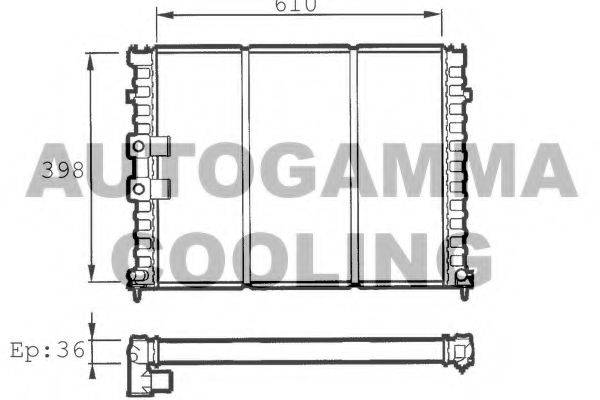 AUTOGAMMA 100207 Радіатор, охолодження двигуна