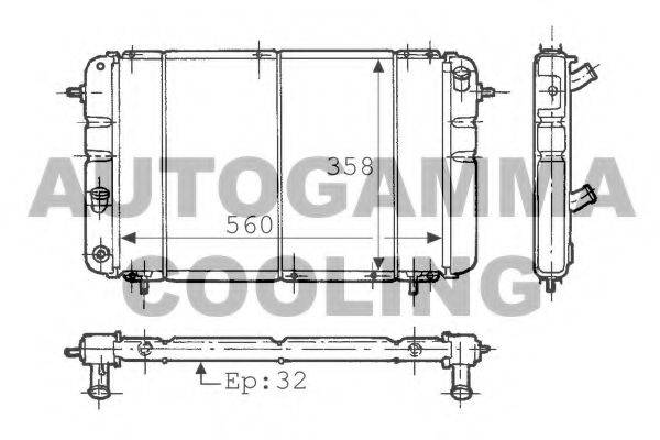 AUTOGAMMA 100876 Радіатор, охолодження двигуна
