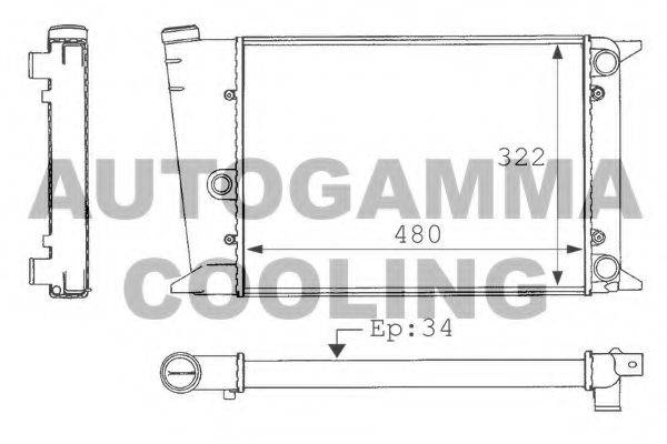 AUTOGAMMA 101049 Радіатор, охолодження двигуна