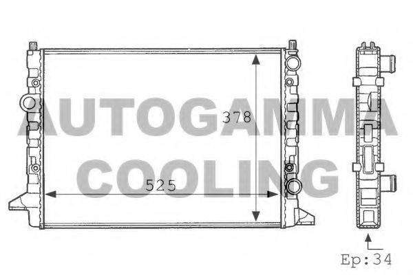 AUTOGAMMA 101076 Радіатор, охолодження двигуна
