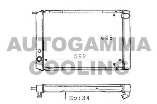 AUTOGAMMA 101095 Радіатор, охолодження двигуна