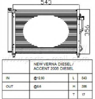 PARTS-MALL PXNCA085 Конденсатор, кондиціонер