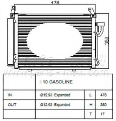 PARTS-MALL PXNCA100 Конденсатор, кондиціонер