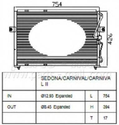 PARTS-MALL PXNCB013 Конденсатор, кондиціонер