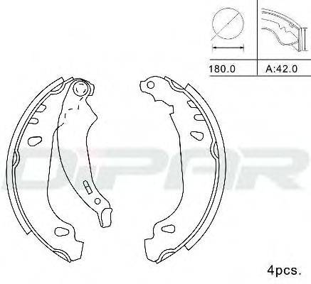 DITAS DPB1019 Комплект гальмівних колодок
