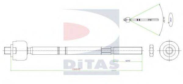 DITAS A25415 Осьовий шарнір, рульова тяга