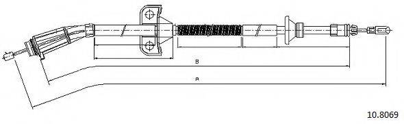 CABOR 108069 Трос, стоянкова гальмівна система