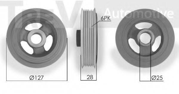 TREVI AUTOMOTIVE PC1204 Ремінний шків, колінчастий вал