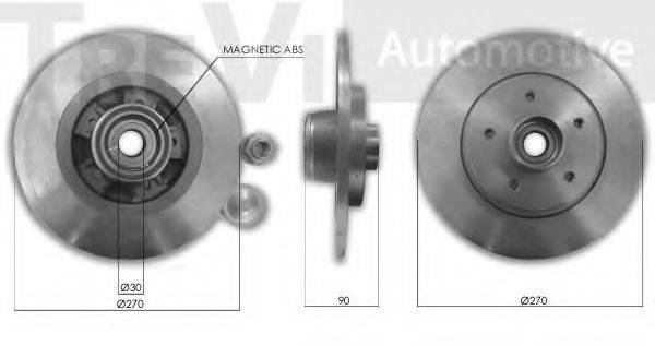 TREVI AUTOMOTIVE WB2290 Комплект підшипника маточини колеса