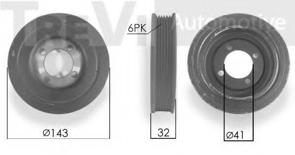 TREVI AUTOMOTIVE PC1050 Ремінний шків, колінчастий вал