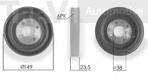 TREVI AUTOMOTIVE PC1210 Ремінний шків, колінчастий вал