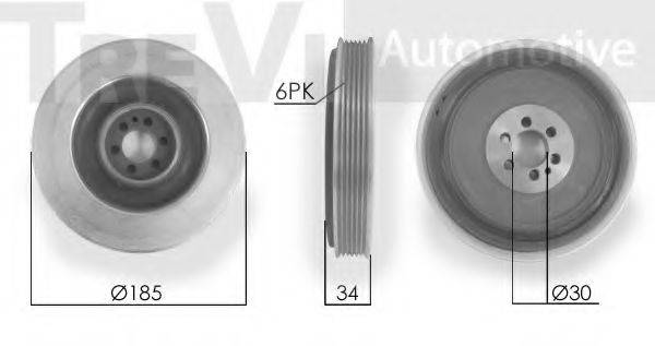 TREVI AUTOMOTIVE PC1002 Ремінний шків, колінчастий вал